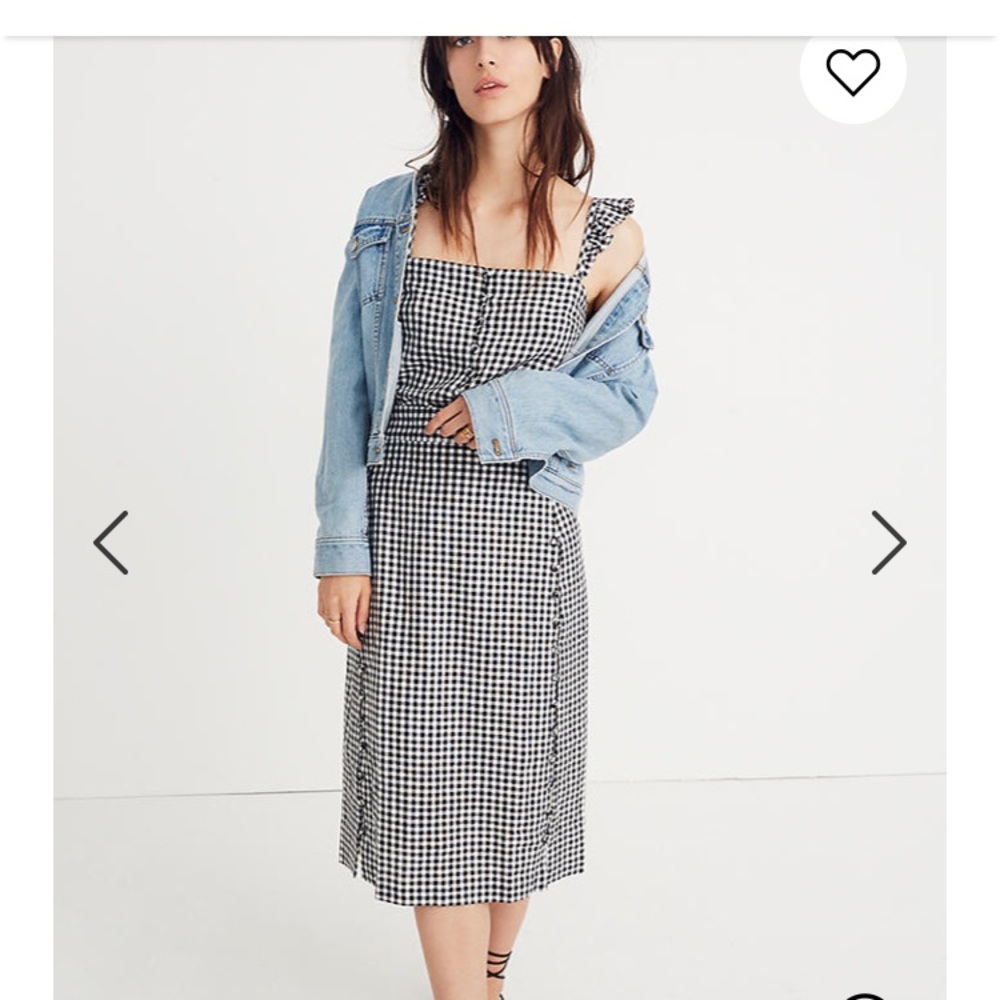 NWOT Madewell gingham midi skirt Size 4